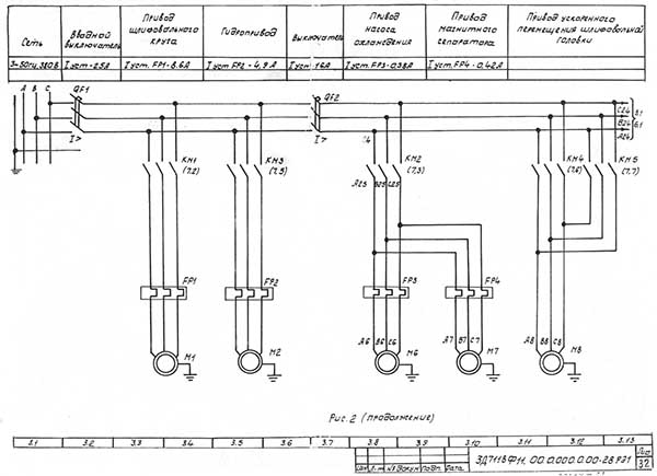 Електрична схема плоскошліфувального верстата 3Д711ВФ11